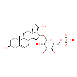 ChemSpider 2D Image | (3beta,16alpha,17alpha,20R)-3,20-Dihydroxypregn-5-en-16-yl 6-O-sulfo-beta-D-glucopyranoside | C27H44O11S