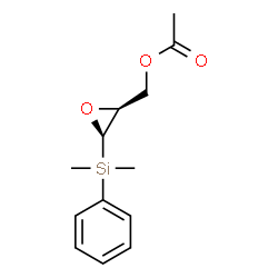 ChemSpider 2D Image | {(2S,3R)-3-[Dimethyl(phenyl)silyl]-2-oxiranyl}methyl acetate | C13H18O3Si