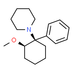 ChemSpider 2D Image | 1-[(1R,2R)-2-Methoxy-1-phenylcyclohexyl]piperidine | C18H27NO