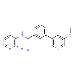 ChemSpider 2D Image | N~3~-[3-(5-Methoxy-3-pyridinyl)benzyl]-2,3-pyridinediamine | C18H18N4O