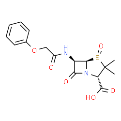 ChemSpider 2D Image | (2S,5R,6R)-3,3-Dimethyl-7-oxo-6-[(phenoxyacetyl)amino]-4-thia-1-azabicyclo[3.2.0]heptane-2-carboxylic acid 4-oxide | C16H18N2O6S