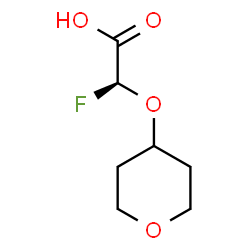 ChemSpider 2D Image | (2S)-Fluoro(tetrahydro-2H-pyran-4-yloxy)acetic acid | C7H11FO4