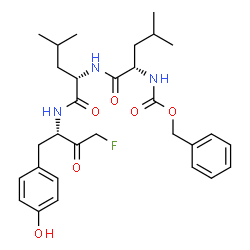 ChemSpider 2D Image | N-[(Benzyloxy)carbonyl]leucyl-N~1~-[3-Fluoro-1-(4-Hydroxybenzyl)-2-Oxopropyl]leucinamide | C30H40FN3O6