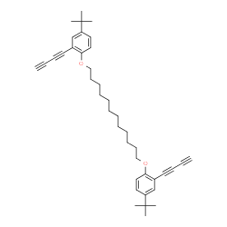 ChemSpider 2D Image | 1,1'-[1,12-Dodecanediylbis(oxy)]bis[2-(1,3-butadiyn-1-yl)-4-(2-methyl-2-propanyl)benzene] | C40H50O2