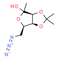 ChemSpider 2D Image | 6-Azido-1,6-dideoxy-3,4-O-isopropylidene-D-tagatofuranose | C9H15N3O4