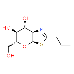 ChemSpider 2D Image | (3aR,5R,6S,7R,7aR)-5-(Hydroxymethyl)-2-propyl-5,6,7,7a-tetrahydro-3aH-pyrano[3,2-d][1,3]thiazole-6,7-diol | C10H17NO4S