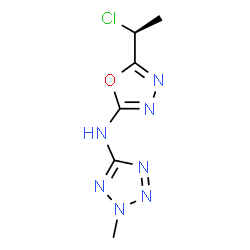 ChemSpider 2D Image | N-{5-[(1S)-1-Chloroethyl]-1,3,4-oxadiazol-2-yl}-2-methyl-2H-tetrazol-5-amine | C6H8ClN7O
