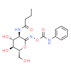 ChemSpider 2D Image | [[(3R,4R,5S,6R)-3-(butanoylamino)-4,5-dihydroxy-6-(hydroxymethyl)oxan-2-ylidene]amino] N-phenylcarbamate | C17H23N3O7