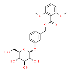 ChemSpider 2D Image | 3-(beta-D-Glucopyranosyloxy)benzyl 2,6-dimethoxybenzoate | C22H26O10