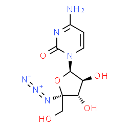 ChemSpider 2D Image | 4-Amino-1-(4-C-azido-Î²-D-arabinofuranosyl)-2(1H)-pyrimidinone | C9H12N6O5