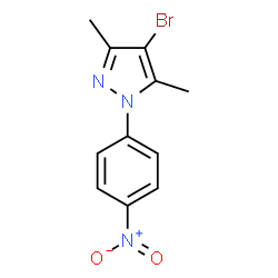 ChemSpider 2D Image | 4-Bromo-3,5-dimethyl-1-(4-nitrophenyl)-1H-pyrazole | C11H10BrN3O2