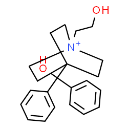 ChemSpider 2D Image | 4-[Hydroxy(diphenyl)methyl]-1-(2-hydroxyethyl)-1-azoniabicyclo[2.2.2]octane | C22H28NO2