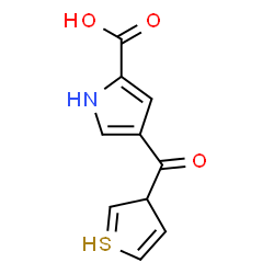 ChemSpider 2D Image | 4-(3H-thiophene-3-carbonyl)-1H-pyrrole-2-carboxylic acid | C10H8NO3S