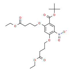 ChemSpider 2D Image | 2-Methyl-2-propanyl 2,4-bis(4-ethoxy-4-oxobutoxy)-5-nitrobenzoate | C23H33NO10