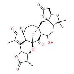 ChemSpider 2D Image | (1S,3R,7R,10S,12S,13R,15S,17R,18S,21R,25S,29S)-12-Hydroxy-9,9,18,23,25-pentamethyl-4,8,16,20,28-pentaoxaoctacyclo[13.12.1.1~15,22~.0~1,13~.0~3,7~.0~3,10~.0~17,21~.0~25,29~]nonacos-22-ene-5,14,19,24-te
trone | C29H34O10