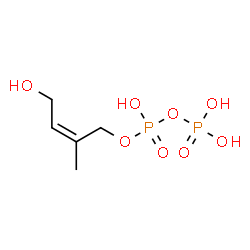 ChemSpider 2D Image | (2Z)-4-Hydroxy-2-methyl-2-buten-1-yl trihydrogen diphosphate | C5H12O8P2
