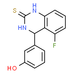 ChemSpider 2D Image | 5-Fluoro-4-(3-hydroxyphenyl)-3,4-dihydro-2(1H)-quinazolinethione | C14H11FN2OS