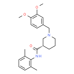ChemSpider 2D Image | (3S)-1-(3,4-Dimethoxybenzyl)-N-(2,6-dimethylphenyl)-3-piperidinecarboxamide | C23H30N2O3