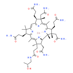 ChemSpider 2D Image | cobaltic;3-[(1R,2S,3S,5Z,7S,8S,10Z,13S,15Z,17R,18R,19R)-2,7,18-tris(2-amino-2-oxo-ethyl)-3,13-bis(3-amino-3-oxo-propyl)-17-[3-[[(2R)-2-hydroxypropyl]amino]-3-oxo-propyl]-1,2,5,7,12,12,15,17-octamethyl-8,13,18,19-tetrahydro-3H-corrin-24-id-8-yl]propanamide | C48H72CoN11O8