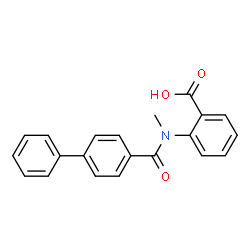 ChemSpider 2D Image | 2-[(4-Biphenylylcarbonyl)(methyl)amino]benzoic acid | C21H17NO3