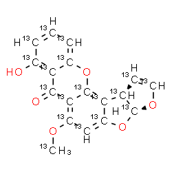 ChemSpider 2D Image | Sterigmatocystin-13C18 | 13C18H12O6