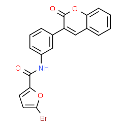 ChemSpider 2D Image | 5-Bromo-N-[3-(2-oxo-2H-chromen-3-yl)phenyl]-2-furamide | C20H12BrNO4