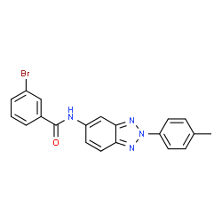 ChemSpider 2D Image | 3-Bromo-N-[2-(4-methylphenyl)-2H-benzotriazol-5-yl]benzamide | C20H15BrN4O