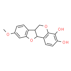 ChemSpider 2D Image | 9-Methoxy-6a,11a-dihydro-6H-[1]benzofuro[3,2-c]chromene-3,4-diol | C16H14O5