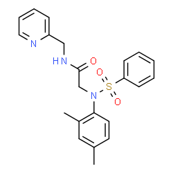 ChemSpider 2D Image | N~2~-(2,4-Dimethylphenyl)-N~2~-(phenylsulfonyl)-N-(2-pyridinylmethyl)glycinamide | C22H23N3O3S