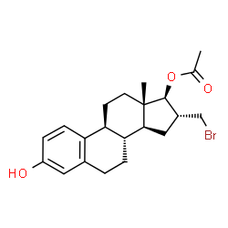 ChemSpider 2D Image | (16alpha,17beta)-16-(Bromomethyl)-3-hydroxyestra-1,3,5(10)-trien-17-yl acetate | C21H27BrO3