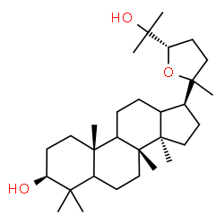 ChemSpider 2D Image | (3beta,5xi,9xi,13xi,20xi,24S)-20,24-Epoxydammarane-3,25-diol | C30H52O3