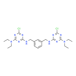 ChemSpider 2D Image | N~4~,N~4~'-[1,3-Phenylenebis(methylene)]bis(6-chloro-N,N-diethyl-1,3,5-triazine-2,4-diamine) | C22H30Cl2N10
