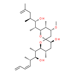ChemSpider 2D Image | (2S,3S,5S,6R,8R,9R,10R)-8-[(2R,3S,4S)-3-Hydroxy-4,6-dimethyl-6-hepten-2-yl]-2-[(2S,3S,4S,5Z)-3-hydroxy-4-methyl-5,7-octadien-2-yl]-10-methoxy-3,9-dimethyl-1,7-dioxaspiro[5.5]undecan-5-ol | C30H52O6