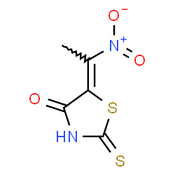 ChemSpider 2D Image | (5Z)-5-(1-Nitroethylidene)-2-thioxo-1,3-thiazolidin-4-one | C5H4N2O3S2