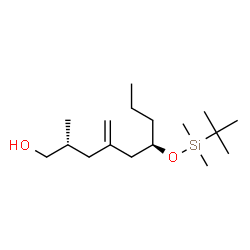 ChemSpider 2D Image | (2R,6R)-6-{[Dimethyl(2-methyl-2-propanyl)silyl]oxy}-2-methyl-4-methylene-1-nonanol | C17H36O2Si