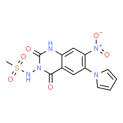 ChemSpider 2D Image | N-[7-Nitro-2,4-dioxo-6-(1H-pyrrol-1-yl)-1,4-dihydro-3(2H)-quinazolinyl]methanesulfonamide | C13H11N5O6S