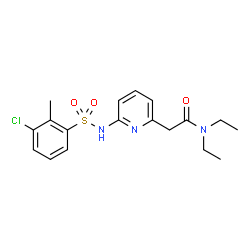 ChemSpider 2D Image | 2-(6-{[(3-Chloro-2-methylphenyl)sulfonyl]amino}-2-pyridinyl)-N,N-diethylacetamide | C18H22ClN3O3S