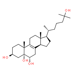 ChemSpider 2D Image | (3beta,5alpha,6alpha)-Cholest-8-ene-3,5,6,25-tetrol | C27H46O4