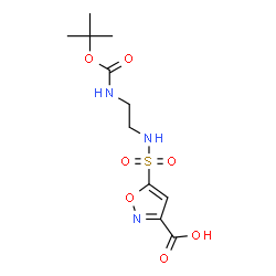 ChemSpider 2D Image | 5-{[2-({[(2-Methyl-2-propanyl)oxy]carbonyl}amino)ethyl]sulfamoyl}-1,2-oxazole-3-carboxylic acid | C11H17N3O7S
