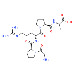 ChemSpider 2D Image | Glycyl-L-prolyl-N~5~-(diaminomethylene)-L-ornithyl-L-prolyl-L-alanine | C21H36N8O6
