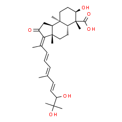 ChemSpider 2D Image | (3E,3aS,5aR,6R,7R,9aR,9bS)-3-[(3E,5E,7E)-9,10-Dihydroxy-6,10-dimethyl-3,5,7-undecatrien-2-ylidene]-7-hydroxy-3a,6,9a-trimethyl-2-oxododecahydro-1H-cyclopenta[a]naphthalene-6-carboxylic acid | C30H44O6