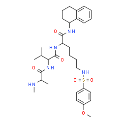 ChemSpider 2D Image | N-Methylalanylvalyl-N~6~-[(4-methoxyphenyl)sulfonyl]-N-(1,2,3,4-tetrahydro-1-naphthalenyl)lysinamide | C32H47N5O6S