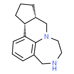 ChemSpider 2D Image | (9aS,12aR)-4,5,6,7,9,9a,10,11,12,12a-Decahydrocyclopenta[c][1,4]diazepino[6,7,1-ij]quinoline | C15H20N2