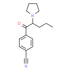ChemSpider 2D Image | 4-[2-(1-Pyrrolidinyl)pentanoyl]benzonitrile | C16H20N2O