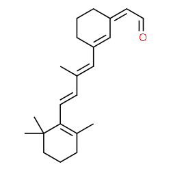 ChemSpider 2D Image | (2Z)-{3-[(1E,3E)-2-Methyl-4-(2,6,6-trimethyl-1-cyclohexen-1-yl)-1,3-butadien-1-yl]-2-cyclohexen-1-ylidene}acetaldehyde | C22H30O