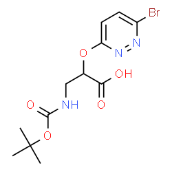 ChemSpider 2D Image | 2-[(6-Bromo-3-pyridazinyl)oxy]-3-({[(2-methyl-2-propanyl)oxy]carbonyl}amino)propanoic acid | C12H16BrN3O5