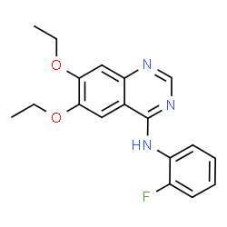 ChemSpider 2D Image | 6,7-Diethoxy-N-(2-fluorophenyl)-4-quinazolinamine | C18H18FN3O2