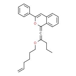 ChemSpider 2D Image | 1-[2-(5-Hexen-1-yloxy)-1-penten-1-ylidene]-3-phenyl-1H-isochromene | C26H28O2
