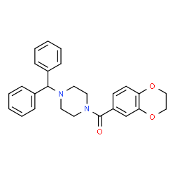ChemSpider 2D Image | (4-Benzhydryl-piperazin-1-yl)-(2,3-dihydro-benzo[1,4]dioxin-6-yl)-methanone | C26H26N2O3