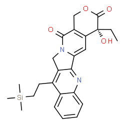 ChemSpider 2D Image | (4R)-4-Ethyl-4-hydroxy-11-[2-(trimethylsilyl)ethyl]-1H-pyrano[3',4':6,7]indolizino[1,2-b]quinoline-3,14(4H,12H)-dione | C25H28N2O4Si